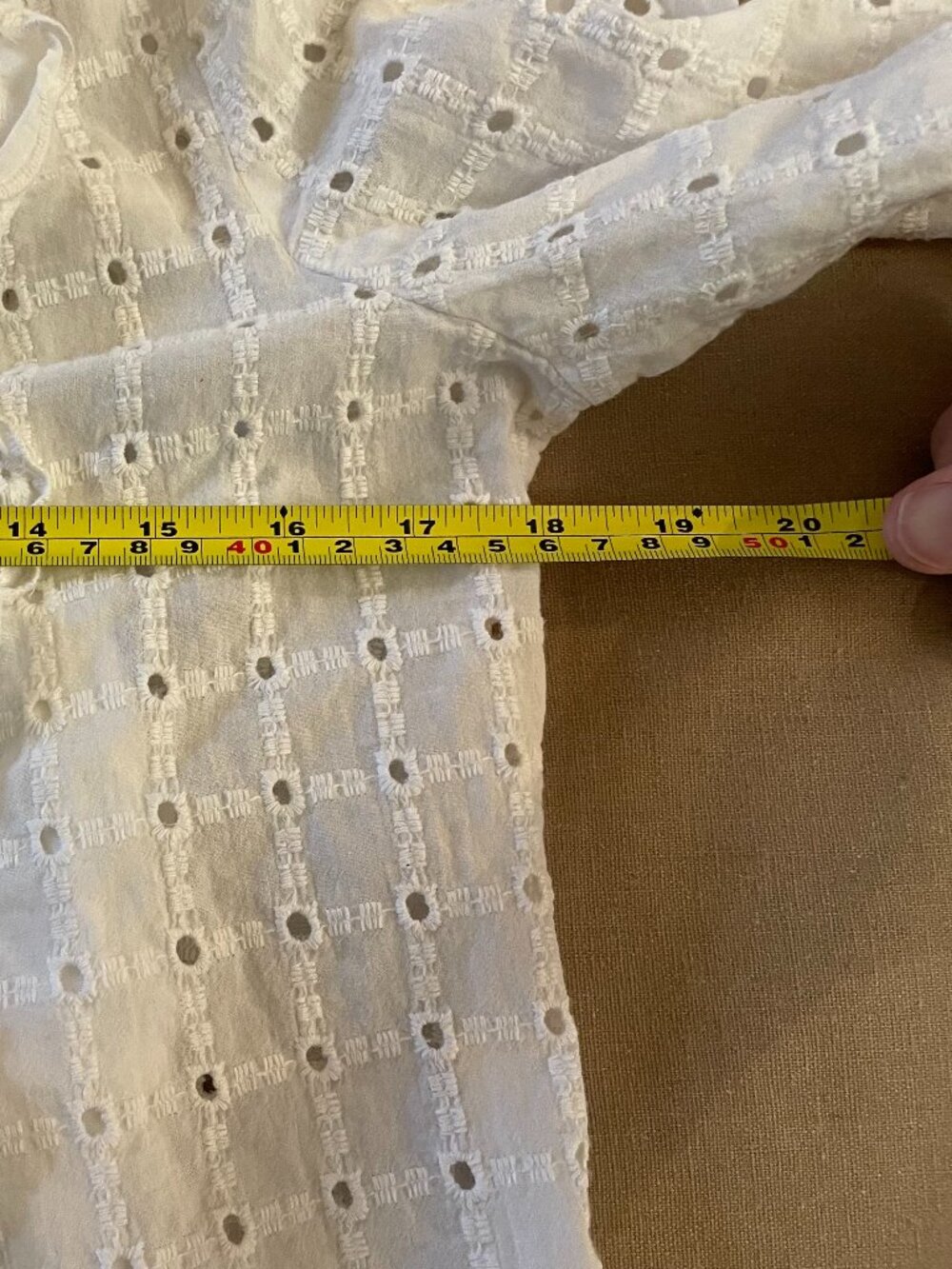 Anthropologie Dress Sz 8 White Eyelet BOHO Cottagecore Resortwear Beach Summer - Picture 5 of 12